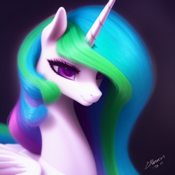 Size: 512x512 | Tagged: safe, derpibooru import, generator:stable diffusion, machine learning generated, princess celestia, alicorn, royalty, solo