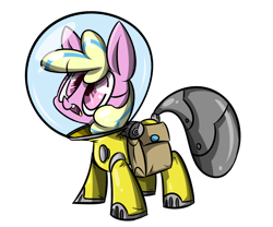 Size: 1280x1067 | Tagged: safe, derpibooru import, oc, oc only, oc:puppysmiles, pony, open mouth, simple background, solo, spacesuit, transparent background