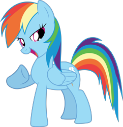 Size: 3000x3101 | Tagged: safe, artist:dashiesparkle, derpibooru import, rainbow dash, pegasus, pony, friendship is magic, female, high res, looking at you, mare, mare in the moon, moon, open mouth, quadrupedal, simple background, solo, transparent background, vector