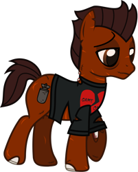 Size: 1062x1322 | Tagged: safe, artist:lightningbolt, derpibooru exclusive, derpibooru import, earth pony, pony, undead, zombie, zombie pony, .svg available, all time low, bags under eyes, bloodshot eyes, bone, clothes, lidded eyes, male, ponified, rian dawson, scar, shirt, simple background, solo, species swap, stallion, stitches, svg, t-shirt, torn clothes, torn ear, transparent background, vector, walking