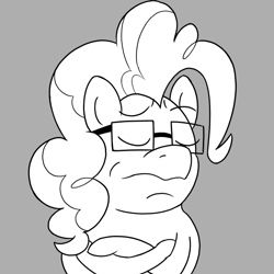 Size: 600x600 | Tagged: artist needed, safe, derpibooru import, pinkie pie, pony, drawthread, glasses, meme, ponified, ponified meme, species swap