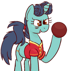 Size: 512x512 | Tagged: artist needed, safe, derpibooru import, eye black, slapshot, pony, unicorn, buckball, clothes, drawthread, simple background, solo, transparent background