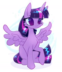 Size: 1728x1993 | Tagged: safe, artist:qwennondeathdie, derpibooru import, twilight sparkle, twilight sparkle (alicorn), alicorn, pony, female, simple background, solo, white background