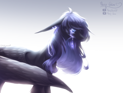 Size: 2828x2121 | Tagged: safe, artist:prettyshinegp, derpibooru import, oc, oc only, pegasus, pony, crying, gradient background, large wings, pegasus oc, signature, solo, wings