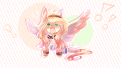 Size: 4280x2407 | Tagged: safe, artist:prettyshinegp, derpibooru import, oc, oc only, pegasus, pony, :o, abstract background, choker, open mouth, pegasus oc, signature, solo, spreading