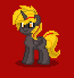 Size: 375x392 | Tagged: safe, derpibooru import, oc, oc only, oc:arikon star, alicorn, pony, pony town, red background, simple background, solo