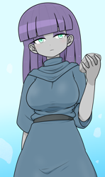 Size: 1668x2813 | Tagged: safe, artist:batipin, derpibooru import, maud pie, human, equestria girls, breasts, female, looking at you, maud pies, rock, solo