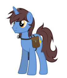 Size: 1976x2280 | Tagged: safe, artist:equestria secret guard, derpibooru import, oc, oc only, oc:frozen flash, oc:冰闪, unicorn, bag, flashlight (object), gun, hoofgun, horn, male, male unicorn, saddle bag, silent congruence town, silent congruence town 2, simple background, stallion, transparent background, unicorn oc, weapon