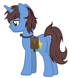 Size: 2447x2692 | Tagged: safe, artist:equestria secret guard, derpibooru import, oc, oc only, oc:frozen flash, oc:冰闪, pony, unicorn, bag, butt, flashlight (object), horn, looking down, male, plot, rear view, saddle bag, silent congruence town, silent congruence town 2, simple background, transparent background, unicorn oc