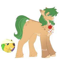 Size: 1000x1000 | Tagged: safe, artist:kazmuun, derpibooru import, bushel, hoss, earth pony, pony, apple family member, male, quadrupedal, simple background, solo, stallion, transparent background