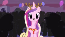 Size: 820x461 | Tagged: safe, artist:tiarawhy, derpibooru import, princess cadance, alicorn, pony, animal costume, costume, female, pony waifu sim, reindeer costume