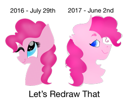 Size: 725x604 | Tagged: safe, artist:dejja-vu122, derpibooru import, pinkie pie, earth pony, pony, art progress, bust, lineless, old art, simple background, solo, transparent background