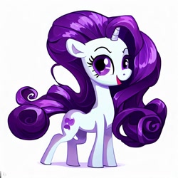 Size: 1024x1024 | Tagged: safe, derpibooru import, machine learning generated, rarity, pony, unicorn, female, mare, simple background, solo, white background