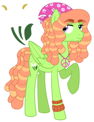 Size: 2225x2886 | Tagged: safe, artist:madlilon2051, derpibooru import, oc, oc only, pegasus, pony, base used, beanie, hat, male, offspring, parent:tree hugger, parent:zephyr breeze, parents:zephyrhugger, peace symbol, pegasus oc, raised hoof, raised leg, simple background, solo, stallion, transparent background, wings