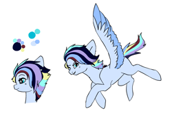 Size: 2592x1936 | Tagged: safe, artist:lilluluna, derpibooru import, oc, oc only, oc:storm chaser, pegasus, pony, beauty mark, blank flank, female, filly, flying, foal, offspring, parent:rainbow dash, parent:soarin', parents:soarindash, simple background, solo, spread wings, white background, wings