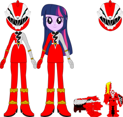 Size: 2433x2314 | Tagged: safe, derpibooru import, twilight sparkle, twilight sparkle (alicorn), alicorn, equestria girls, kishiryu sentai ryusoulger, power rangers, power rangers dino fury, red ranger