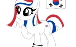 Size: 648x405 | Tagged: safe, derpibooru import, oc, oc only, pony, nation ponies, ponified, simple background, solo, south korea, species swap, white background
