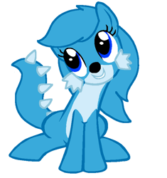 Size: 668x712 | Tagged: safe, derpibooru import, cat, dragon, earth pony, hybrid, pony, g4, female, grin, logo, mare, nick jr., ponified, rule 85, simple background, sitting, smiling, solo, species swap, toodee, white background, yo gabba gabba!