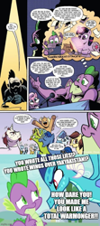 Size: 500x1129 | Tagged: safe, artist:andypriceart, derpibooru import, edit, edited screencap, idw, screencap, leadwing, princess ember, spike, twilight sparkle, unicorn twilight, dragon, pony, unicorn, wings over yakyakistan, bittersweet (g4), female, gigachad, gigachad spike, male, mare, meme, older, older spike, op can't let go, op is a cuck, stallion, text, uh oh, winged spike, wings