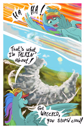 Size: 2123x3218 | Tagged: safe, artist:seventozen, derpibooru import, rainbow dash, pony, comic:the problem of parthus, cloud, quadrupedal, solo