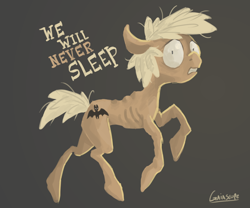 Size: 1566x1306 | Tagged: safe, artist:gaiascope, derpibooru import, oc, oc only, oc:forty winks, earth pony, pony, gray background, simple background, solo