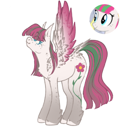 Size: 1000x1000 | Tagged: safe, artist:kazmuun, derpibooru import, blossomforth, pony, alternate design, colored wings, gradient wings, quadrupedal, simple background, solo, transparent background, wings