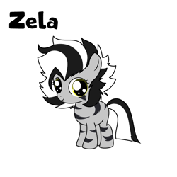 Size: 676x676 | Tagged: safe, artist:cdv, derpibooru exclusive, derpibooru import, oc, oc only, oc:zela, pony, zebra, female, filly, foal, looking at you, reference sheet, simple background, solo, white background