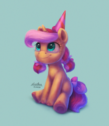 Size: 1285x1486 | Tagged: safe, artist:noashank, derpibooru import, oc, oc only, pony, female, hat, party hat, simple background, solo