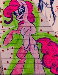 Size: 702x900 | Tagged: safe, artist:jessieluckypie, derpibooru import, pinkie pie, lined paper, solo, traditional art