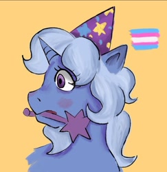 Size: 698x719 | Tagged: safe, artist:space_star_7, derpibooru import, trixie, pride, pride flag, solo, transgender, transgender pride flag