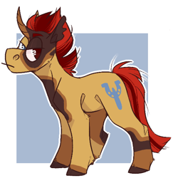 Size: 540x540 | Tagged: safe, artist:knifebun, derpibooru import, oc, oc only, pony, unicorn, curved horn, horn, looking at you, male, simple background, solo, stallion