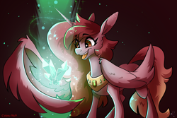 Size: 3000x2000 | Tagged: safe, artist:celes-969, derpibooru import, oc, oc only, alicorn, pony, alicorn oc, commission, female, freckles, horn, mare, open mouth, open smile, smiling, solo, wings