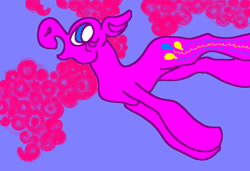 Size: 1296x886 | Tagged: safe, artist:msponies, derpibooru import, pinkie pie, earth pony, pony, g4, blue background, female, mare, ms paint, open mouth, open smile, simple background, smiling, solo