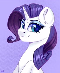 Size: 3250x3970 | Tagged: safe, artist:ske, derpibooru import, rarity, pony, unicorn, looking at you, smiling, solo