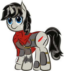 Size: 922x1024 | Tagged: safe, derpibooru import, edit, oc, oc only, oc:white arc, pony, fallout equestria, simple background, solo, white background