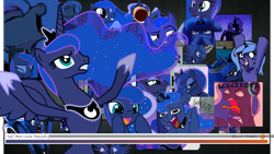 Size: 1920x1080 | Tagged: safe, derpibooru import, edit, edited screencap, screencap, princess luna, alicorn, pony, compilation, meme