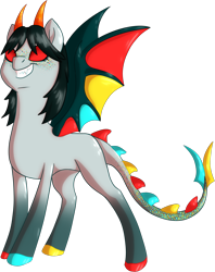 Size: 1485x1875 | Tagged: safe, artist:schattenspielrex, derpibooru import, dracony, dragon, hybrid, pony, female, homestuck, ponified, solo, species swap, terezi pyrope