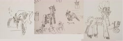 Size: 5968x1972 | Tagged: safe, artist:dakirbinator, derpibooru import, queen chrysalis, changeling, clothes, costume, cute, fast, hoof fingers, mailmare, monochrome, sketch, sleeping, transformation