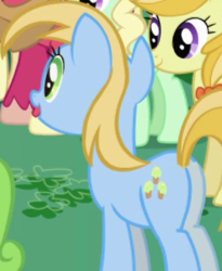 Size: 325x397 | Tagged: safe, derpibooru import, screencap, earth pony, pony, friendship is magic, background character, background pony, butt, buttercream, cropped, female, mare, plot