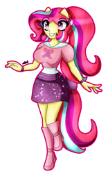 Size: 1864x2980 | Tagged: safe, artist:dazzlingmimi, derpibooru import, equestria girls, breasts, busty honeybelle, equestria girls-ified, honeybelle, ponied up, raised leg, simple background, transparent background