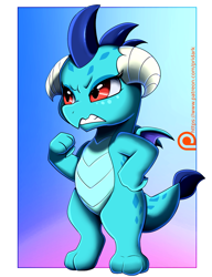 Size: 1760x2286 | Tagged: safe, artist:pridark, derpibooru import, princess ember, dragon, baby, baby dragon, dragoness, female, simple background, solo, young princess ember, younger