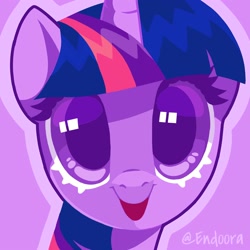 Size: 2000x2000 | Tagged: safe, artist:zendora, derpibooru import, twilight sparkle, pony, bust, female, open mouth, portrait, solo