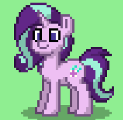 Size: 317x310 | Tagged: safe, derpibooru import, starlight glimmer, pony, unicorn, green background, pixel art, pony town, simple background, solo