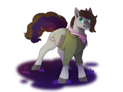 Size: 780x585 | Tagged: safe, artist:_algiz_, derpibooru import, oc, oc only, oc:cj vampire, earth pony, pony, artfight, gift exchange, grass, simple background, solo, transparent background