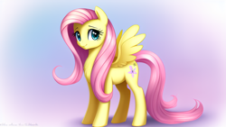 Size: 1024x576 | Tagged: safe, derpibooru import, machine learning assisted, machine learning generated, fluttershy, pegasus, pony, cute, female, mare, shyabetes, smiling, solo