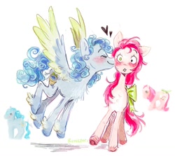 Size: 1161x1035 | Tagged: safe, artist:lutraviolet, derpibooru import, oc, oc only, earth pony, pegasus, pony, kissing