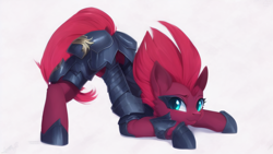 Size: 1024x576 | Tagged: safe, derpibooru import, machine learning assisted, machine learning generated, fizzlepop berrytwist, tempest shadow, earth pony, pony, armor, ass up, butt, cute, face down ass up, female, jack-o challenge, mare, meme, plot, pose, race swap, solo, tempass, tempestbetes