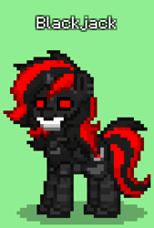 Size: 552x816 | Tagged: safe, derpibooru import, oc, oc:blackjack, cyborg, pony, fallout equestria, fallout equestria: project horizons, cyborg alicorn, cyborg pony, fake alicorn, fanfic art, green background, pony town, simple background, solo