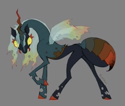 Size: 1342x1146 | Tagged: safe, artist:lutraviolet, derpibooru import, queen chrysalis, changeling, original species, redesign