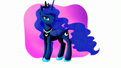 Size: 1024x576 | Tagged: safe, derpibooru import, machine learning assisted, machine learning generated, princess luna, alicorn, pony, cute, female, mare, simple background, solo, white background